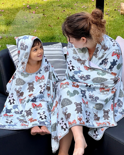 Adult Towel: Forest Animals and Mushrooms