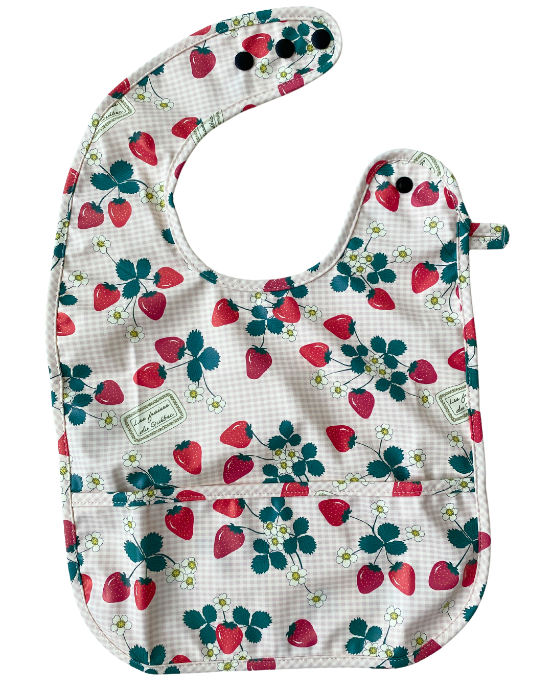 Bavette imperméable avec poche : Les fraises du Québec