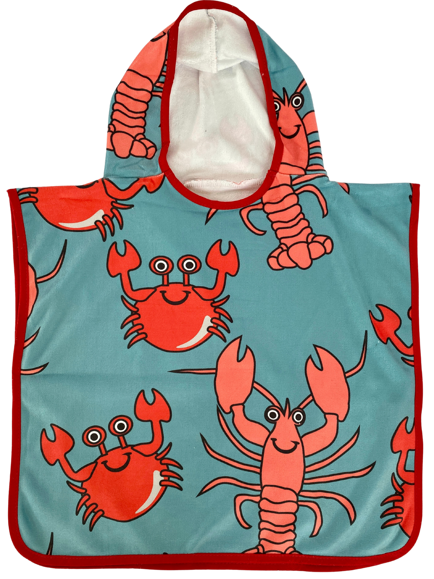 Serviette poncho à capuchon pour bébé (0-18 mois) : Crabes et Homards