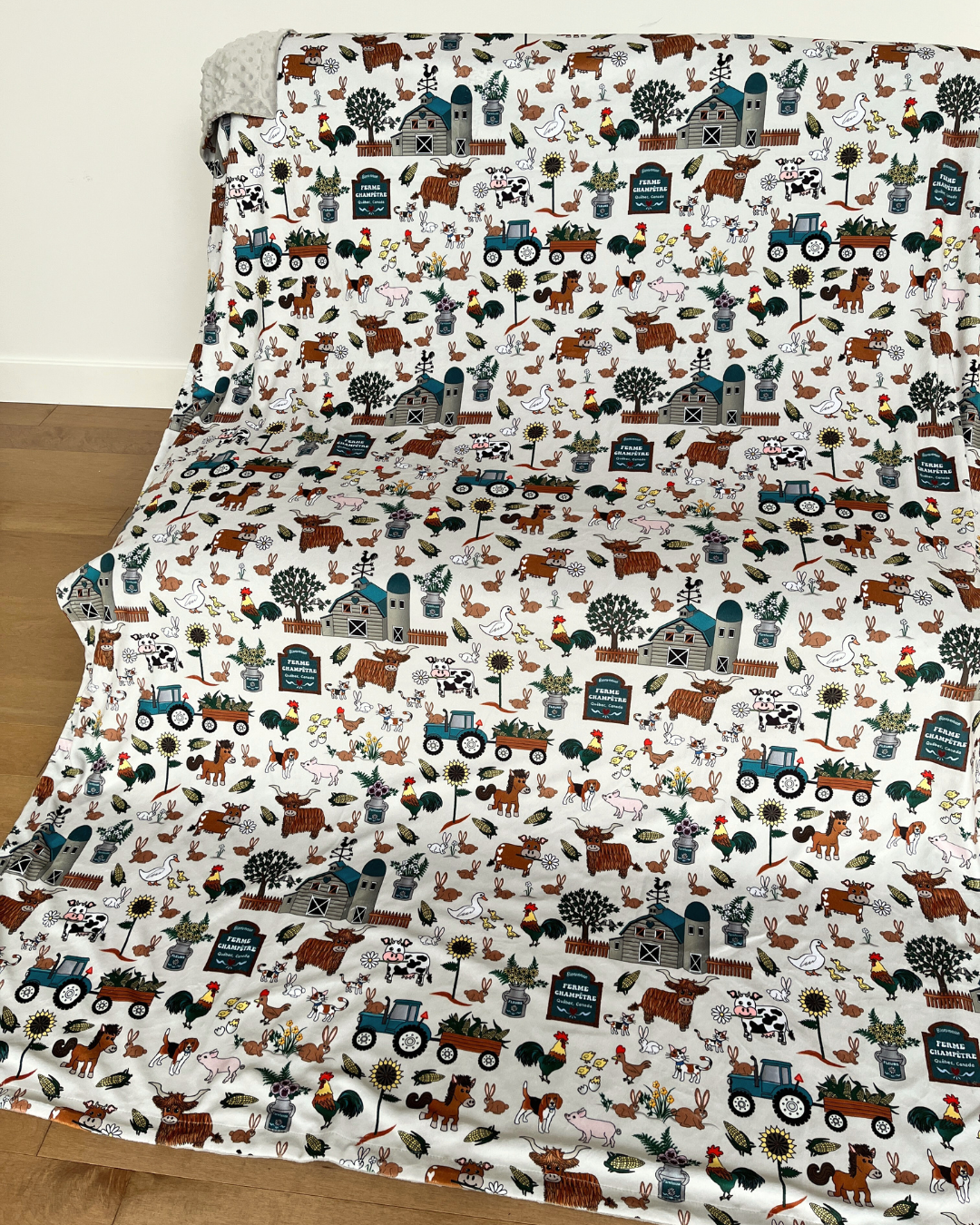 Couverture Géante : Ferme champêtre sarcelle