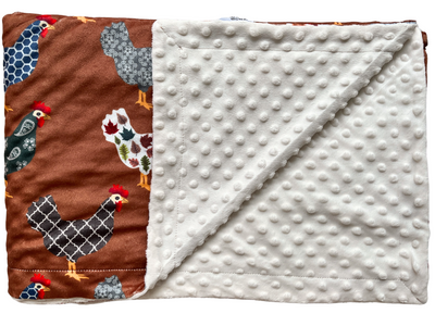 Baby blanket: Chickens on the farm (farmhouse collection)