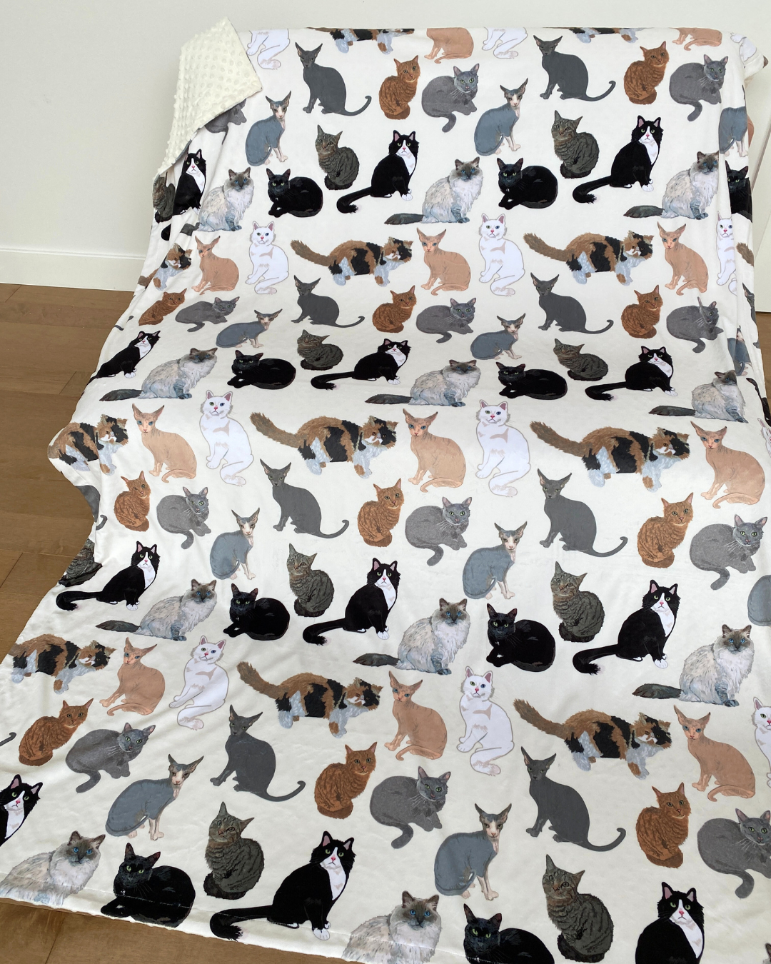 Giant Blanket: My Cat Friends (Cream Background)