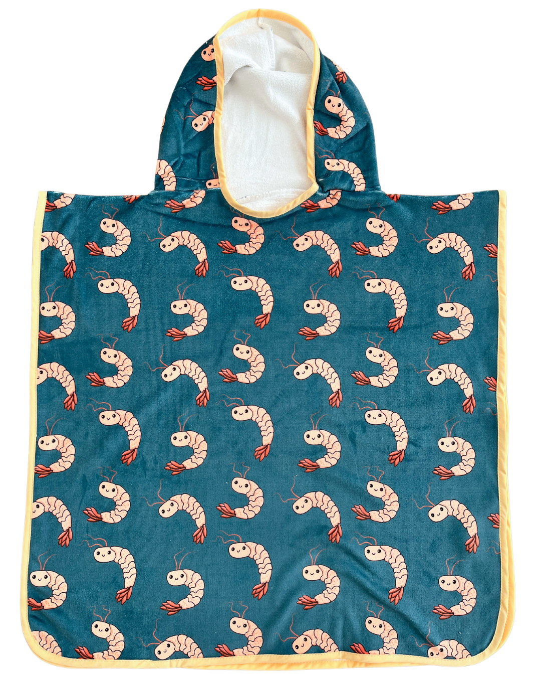 Serviette poncho à capuchon pour enfant (18 mois à 5 ans) : Petites crevettes