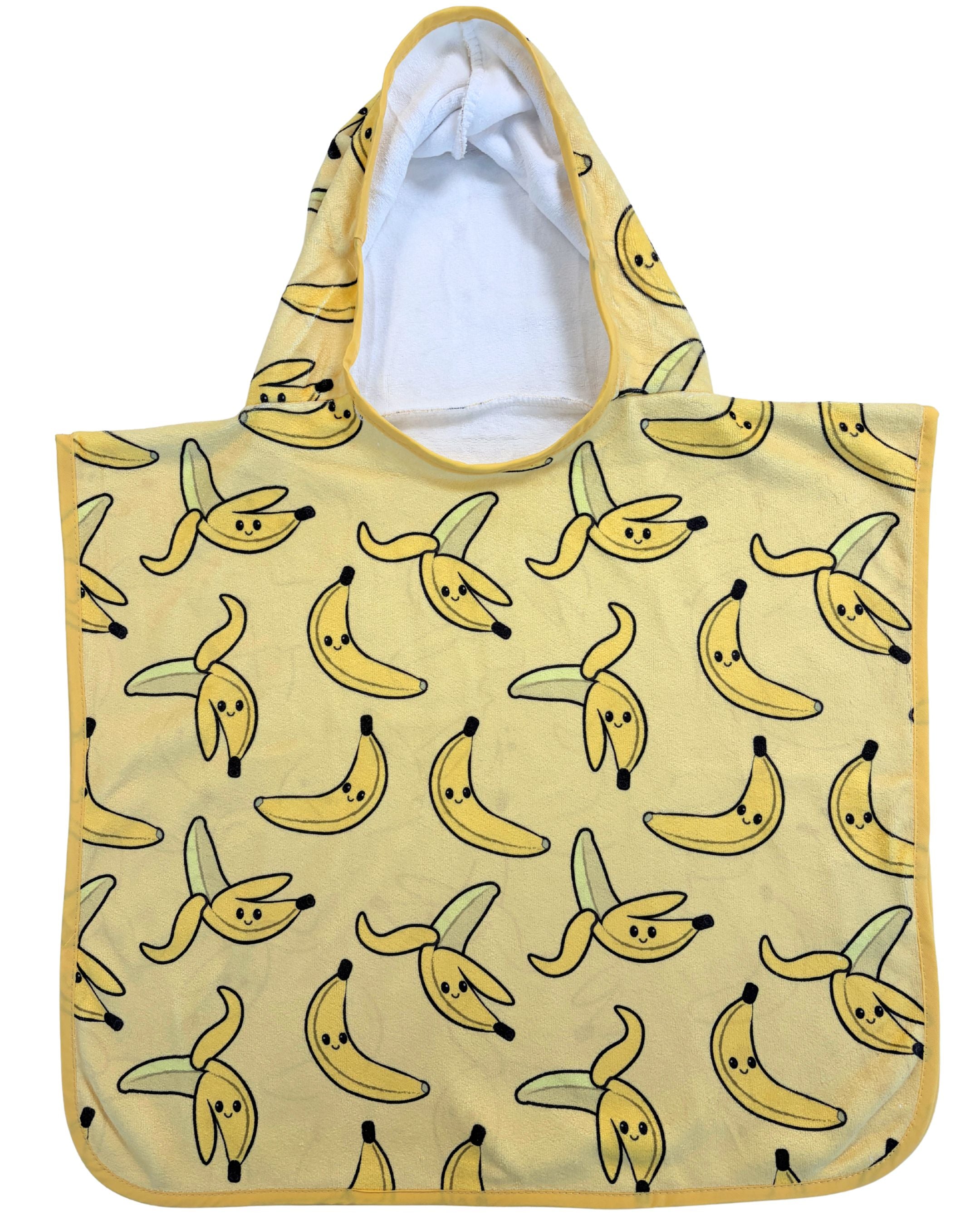 Hooded baby poncho towel (0-18 months): Friendly Bananas