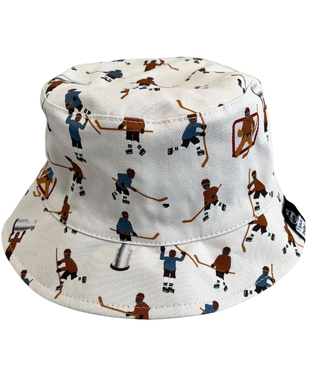 Chapeau Reversible : Joueurs de hockey (bleu vs brun)