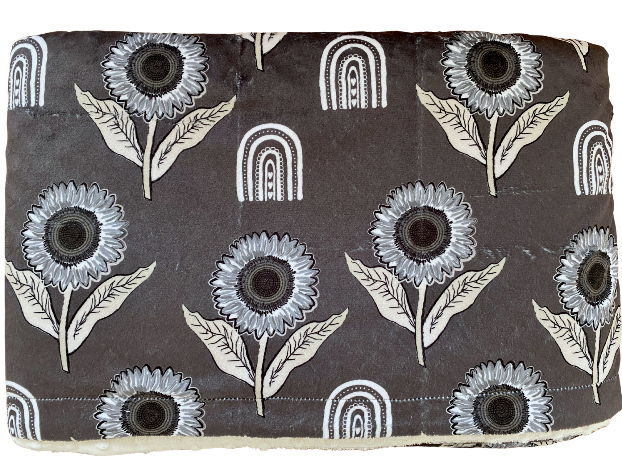 Couverture de bébé : Tournesols BOHO (fond charcoal)