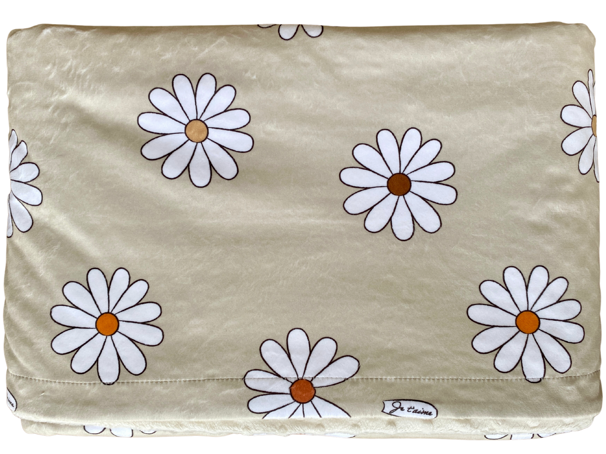 Couverture de bébé : Marguerites BOHO (fond crème)