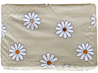 Baby Blanket: Daisies BOHO (Cream Background)