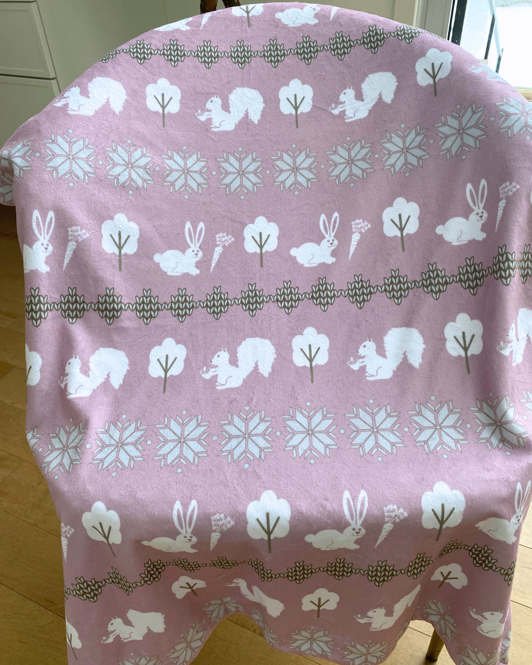 Baby Blanket: Comforting Scandinavian Pink Bunny