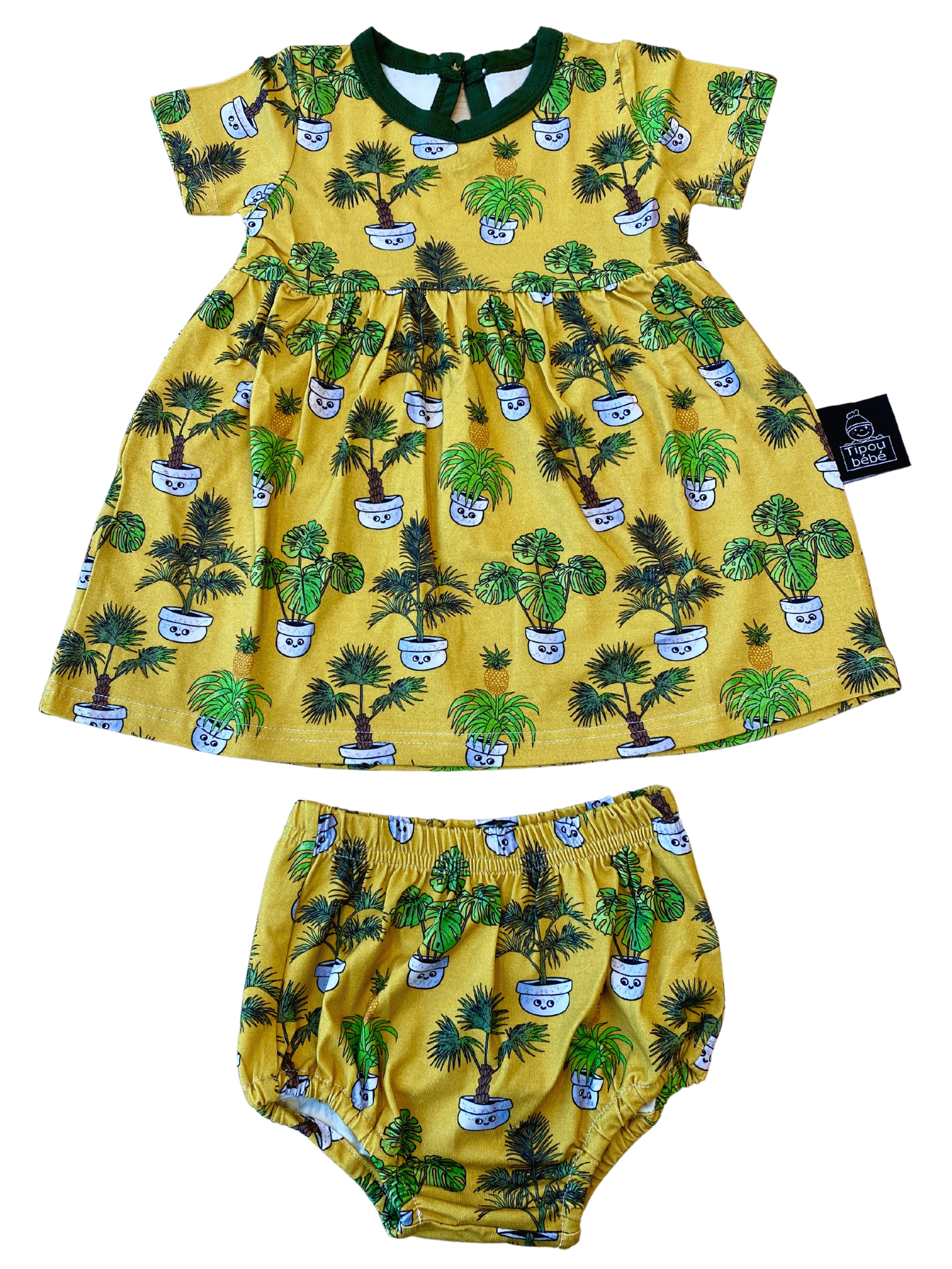 Soft Bamboo Dress : Botanical Garden Spicy Mustard