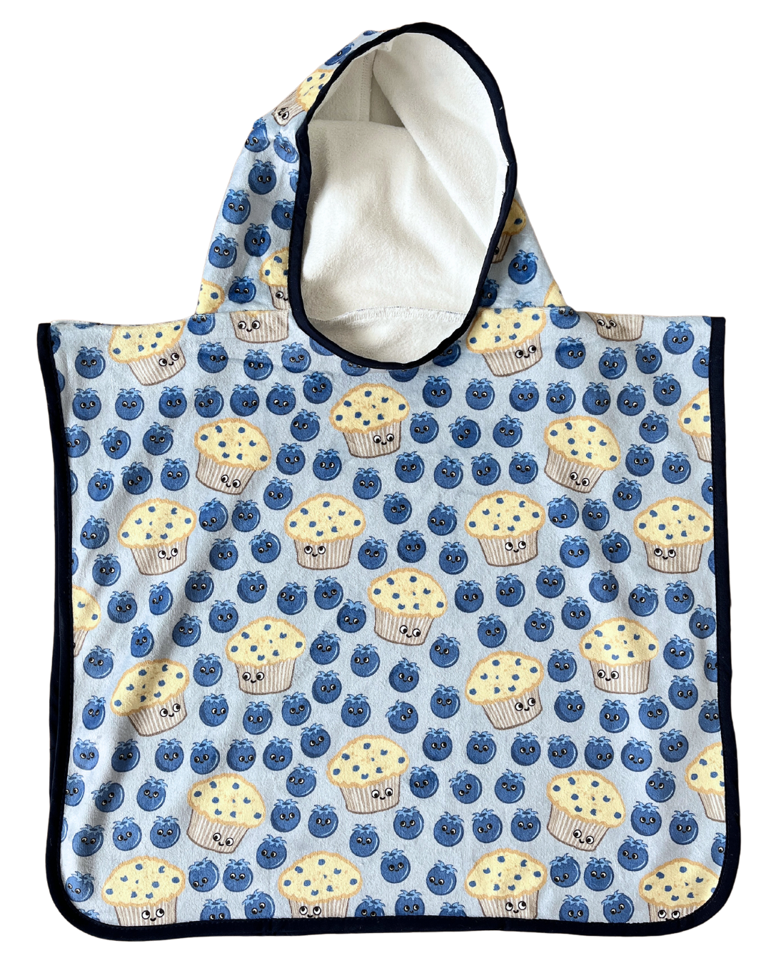 Serviette poncho à capuchon pour bébé (0-18 mois) : Party de bleuets du Saguenay Lac-Saint-Jean