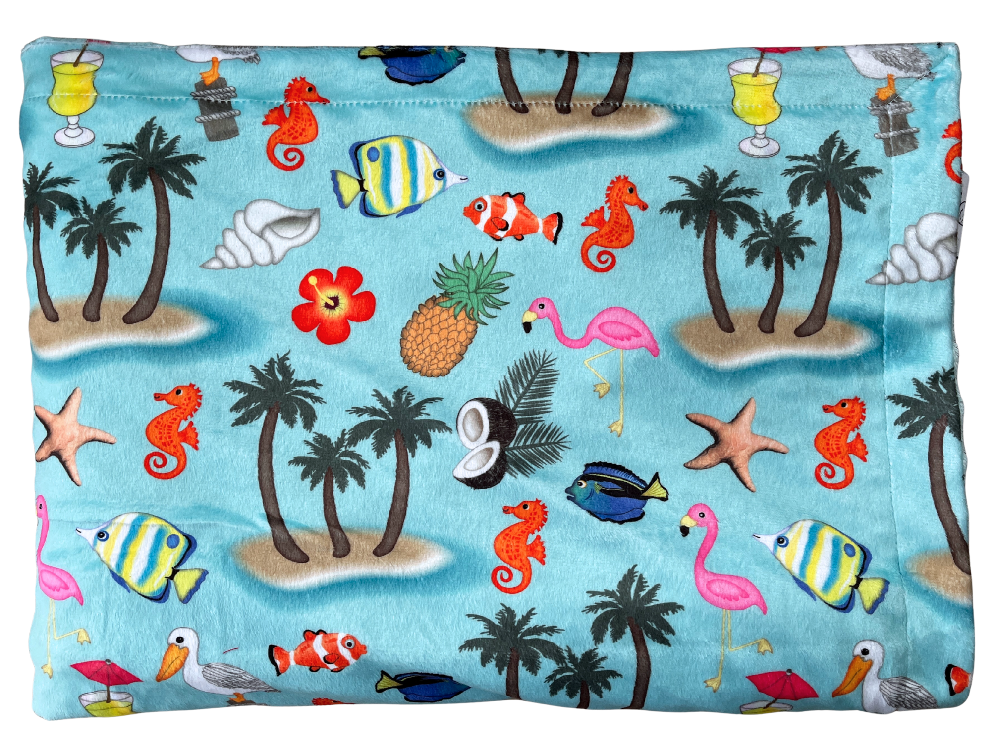 Baby blanket: Palms, fish and tropical beach