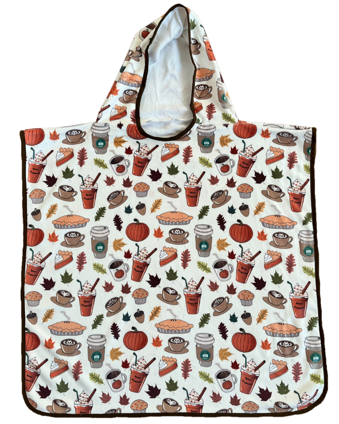 Serviette poncho à capuchon pour enfant (18 mois à 5 ans) : Citrouille épicée