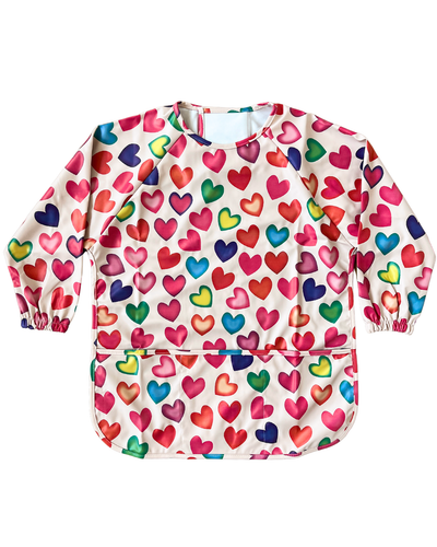 Waterproof art and cooking apron for children (4 to 7 years): Shining hearts