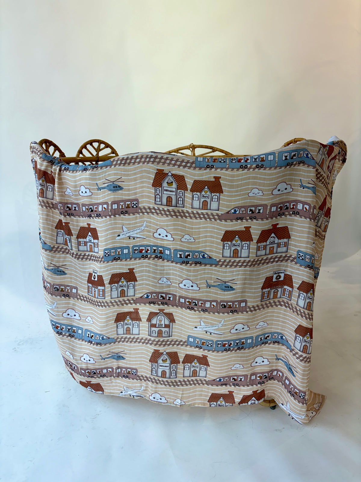 Couverture de mousseline: Train des animaux
