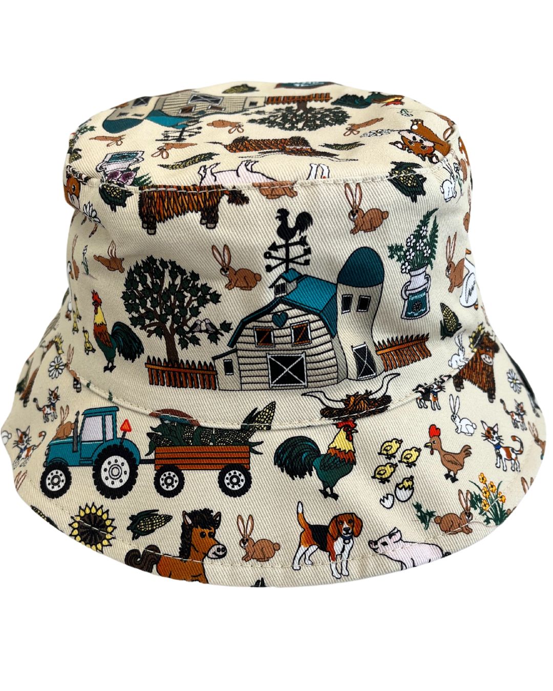 Chapeau Reversible : Ferme champêtre sarcelle