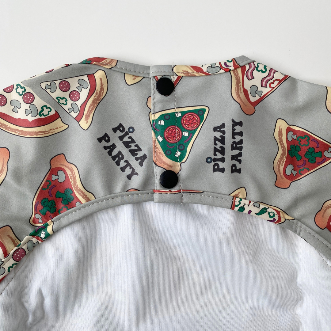 Bavette tablier imperméable à manches longues avec poche : Pizza party