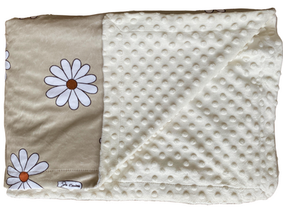 Giant Blanket: Daisies BOHO (Cream Background)