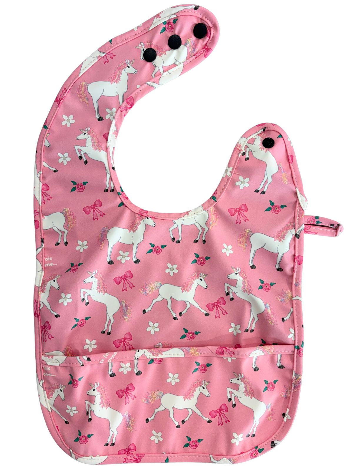 Bavette imperméable avec poche : Il était une fois une licorne