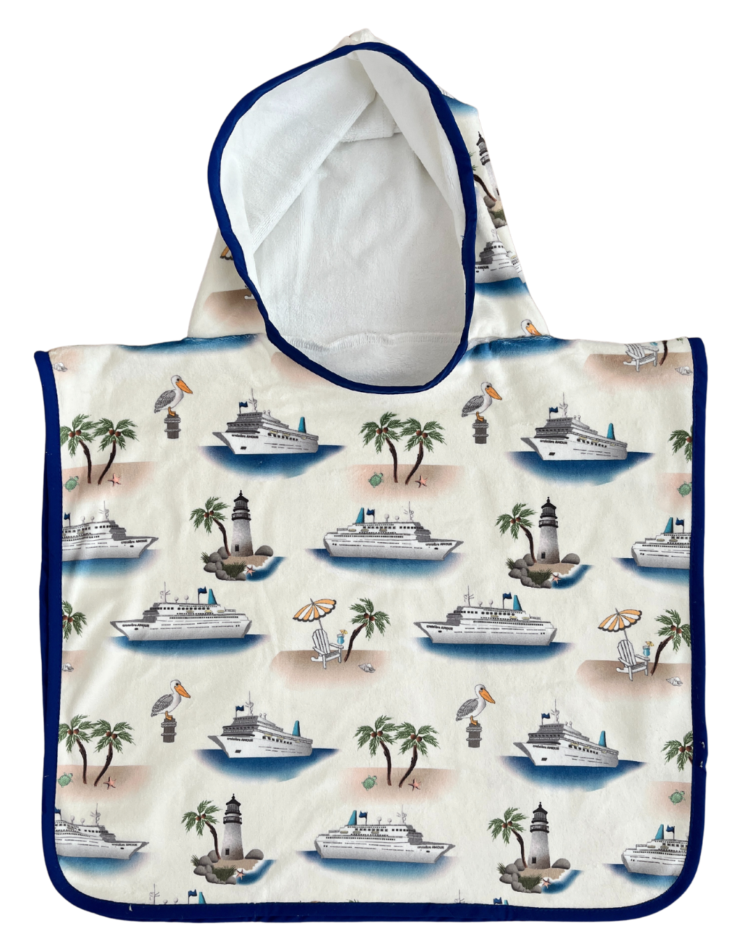 Hooded poncho towel for baby (0-18 months): Love Cruise