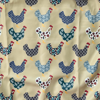 Waterproof bib with pocket: Chickens on the farm (farmhouse collection)