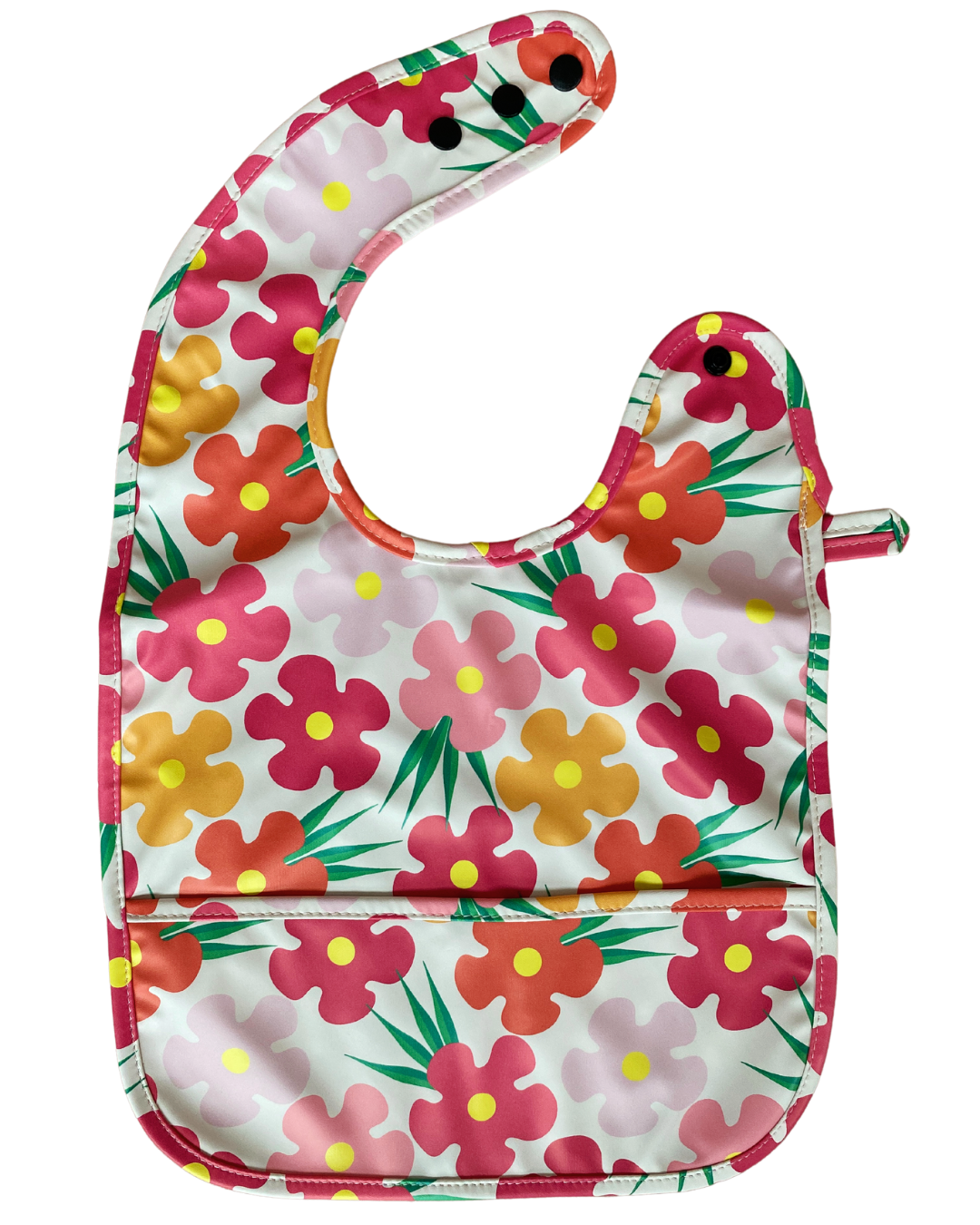 Bavette imperméable avec poche : Fleurs flamboyantes