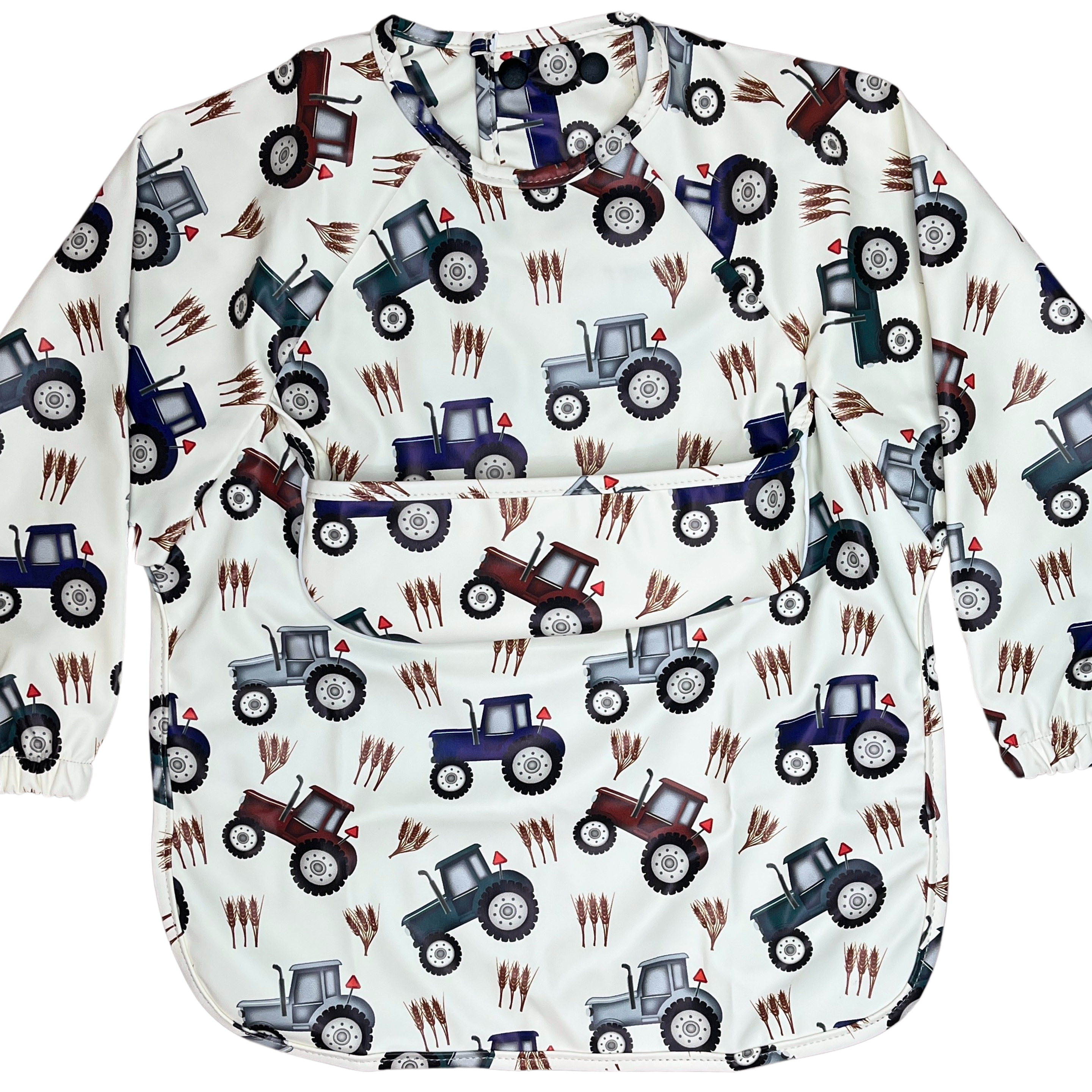 Long sleeve waterproof bib with pocket: Farm tractors