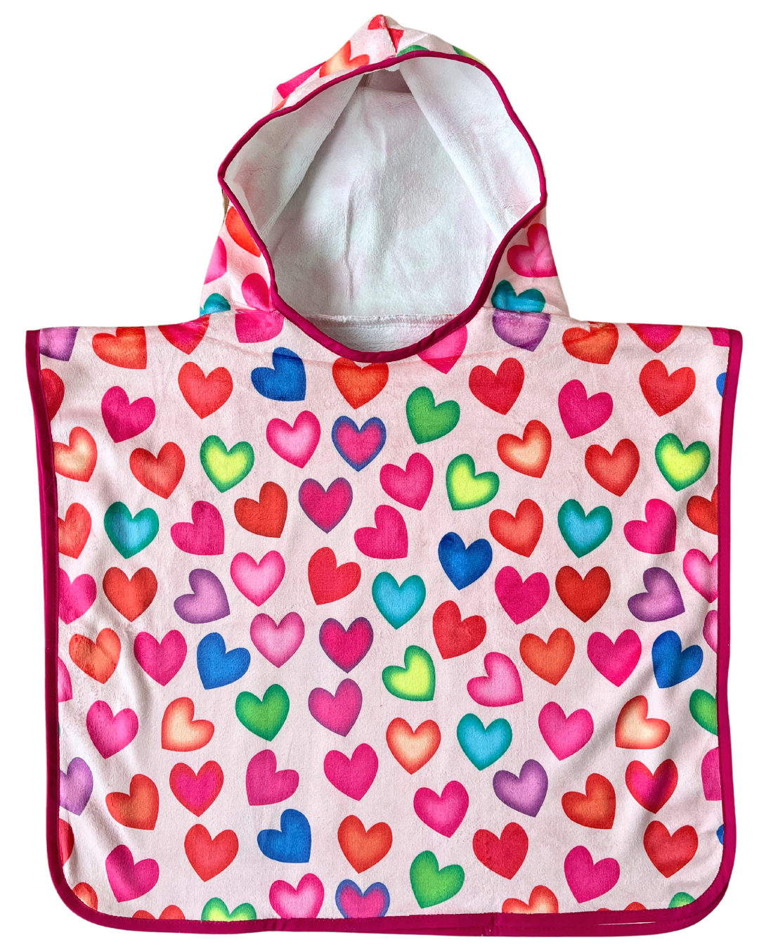 Baby Hooded Poncho Towel (0-18 months): Bright Hearts