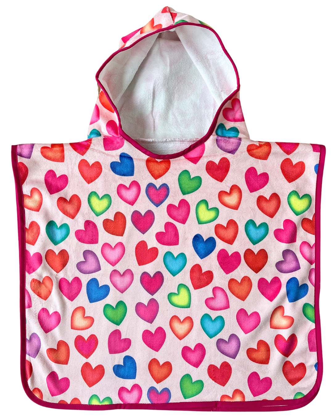 Hooded towel for baby (0-18 months): Shining hearts