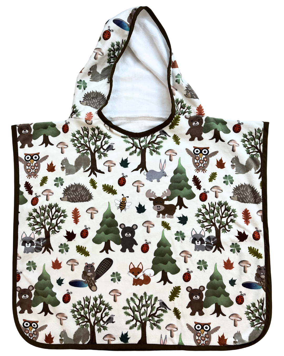 Hooded baby poncho towel (0-18 months): Happy forest animals