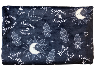 Giant blanket: Astrological Signs (Black Background)
