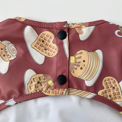 Waterproof Bib Apron with long sleeves and pocket: Delicious Pancakes with Maple Syrup