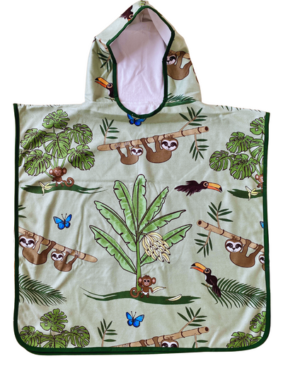 Hooded Kid Towel (18 months to 5 years): Sloths in the Jungle
