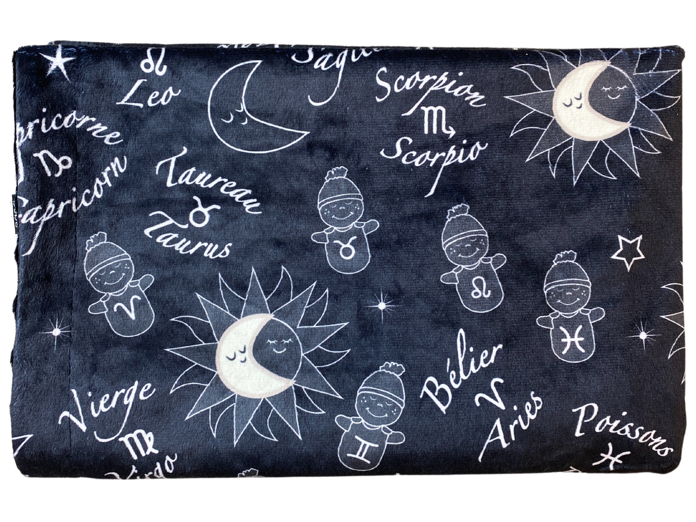 Baby blanket: Astrological Signs (Black Background)