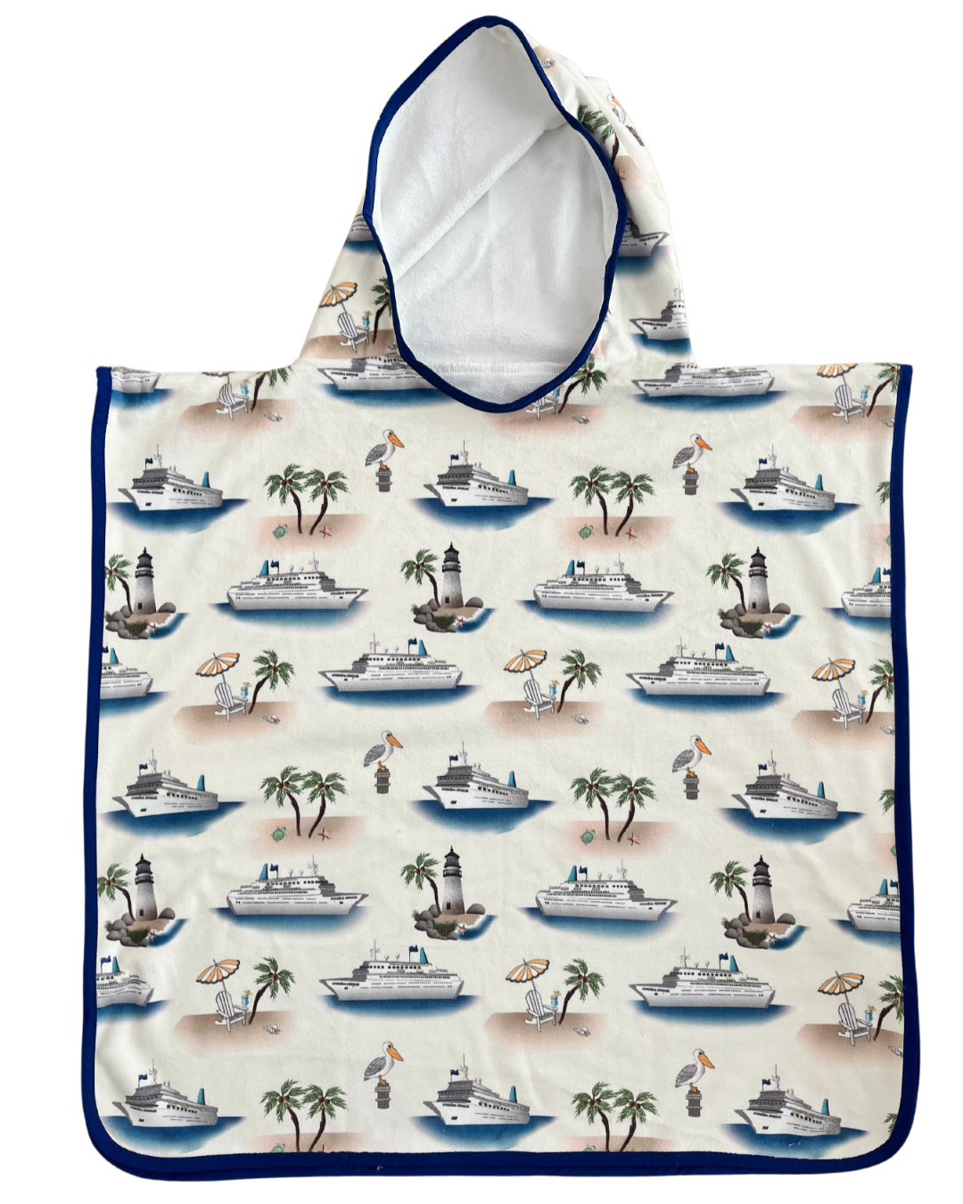 Serviette poncho à capuchon pour enfant (18 mois à 5 ans) : Croisière Amour