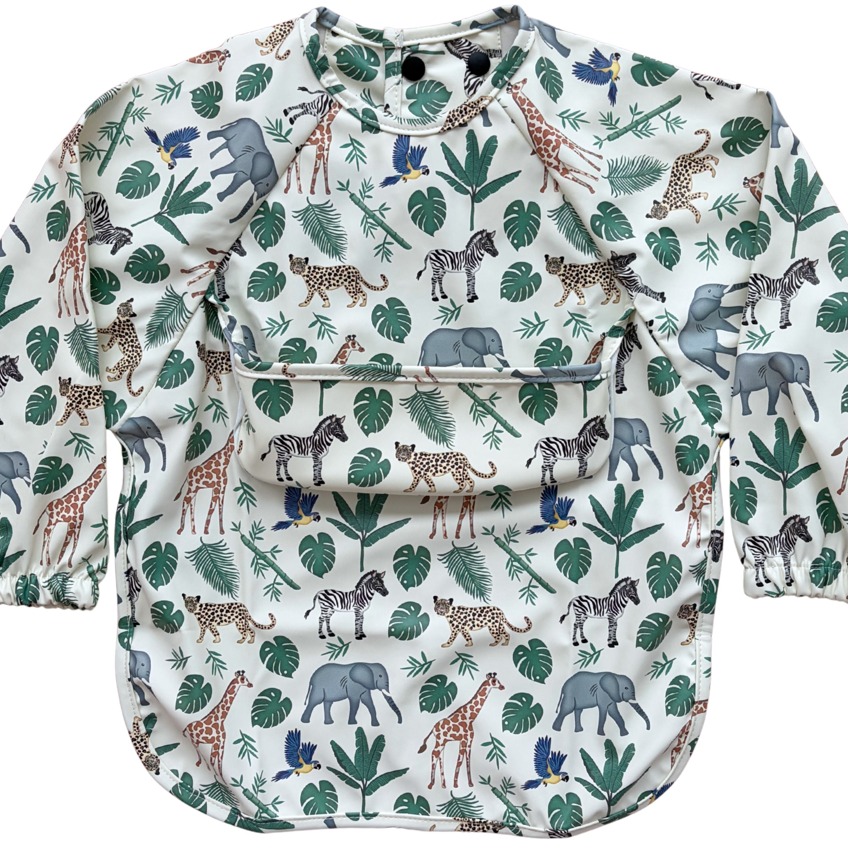 Bavette imperméable à manches longues avec poche : Safari dans la jungle tropical