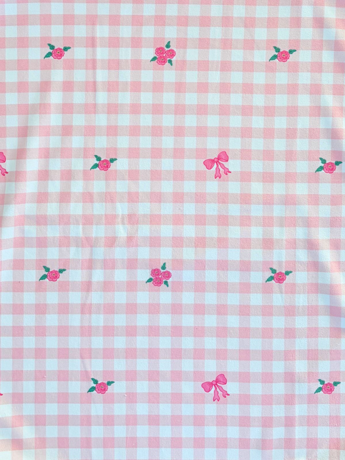 Serviette poncho à capuchon pour adulte et enfant : Motif gingham rose, roses et boucles