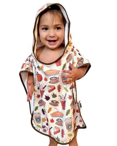 Hooded towel for baby (0-18 months): Spiced pumpkin