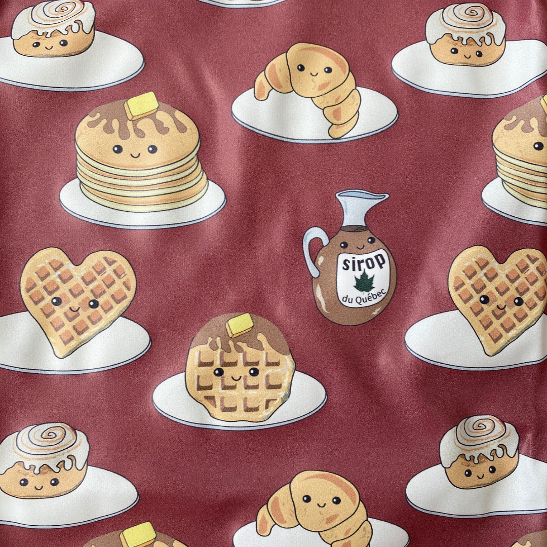 Waterproof Bib Apron with long sleeves and pocket: Delicious Pancakes with Maple Syrup