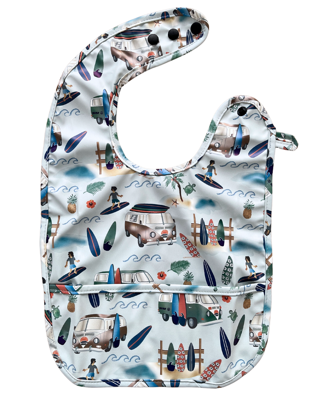 Waterproof bib with pocket: Surf day in Westfalia
