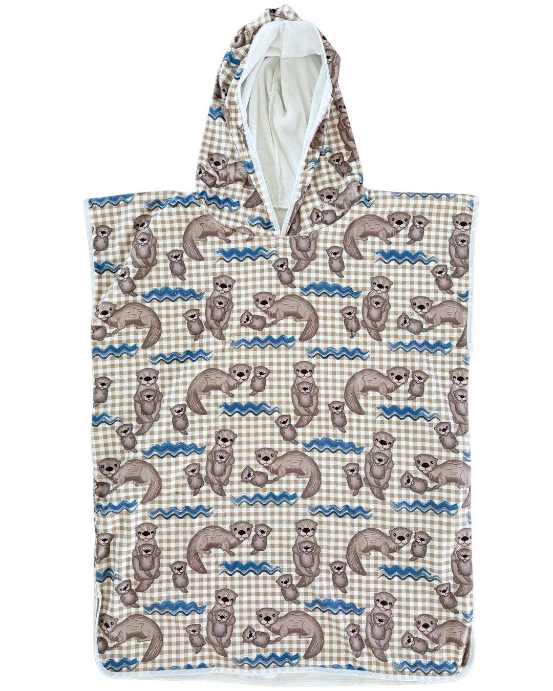 Serviette poncho à capuchon pour adulte et enfant : Loutres en détente