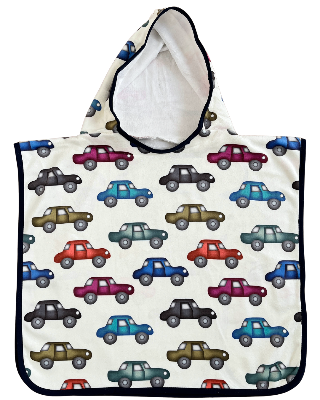 Serviette poncho à capuchon pour bébé (0-18 mois) : Voitures multicolores