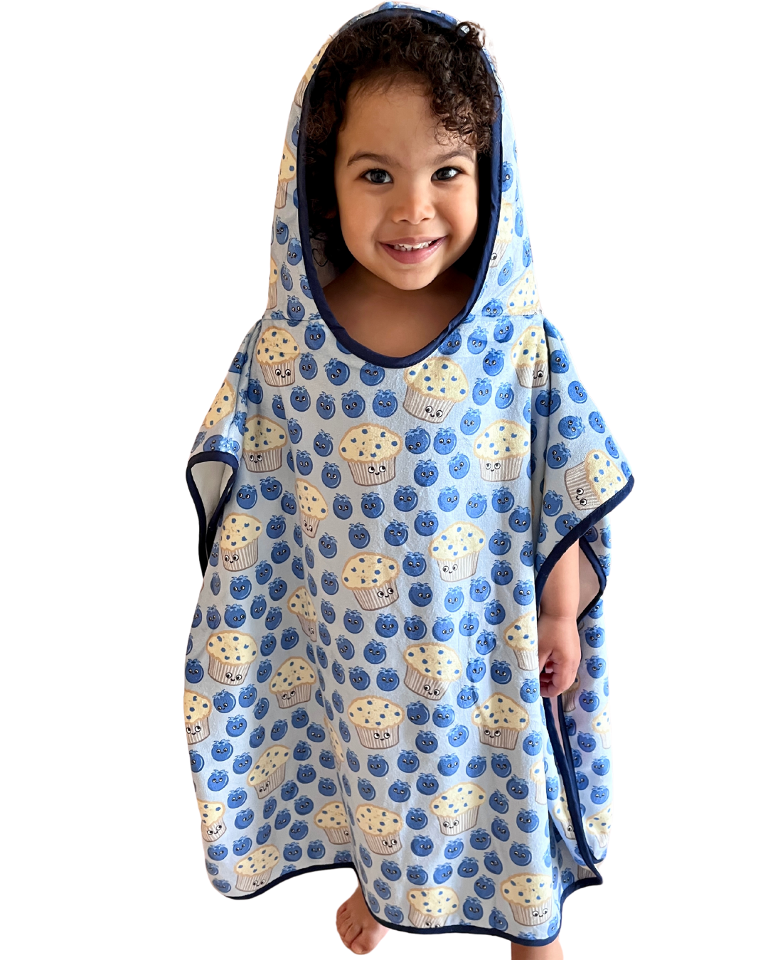 Hooded towel for children (18 months to 5 years): Saguenay Lac-Saint-Jean blueberry party