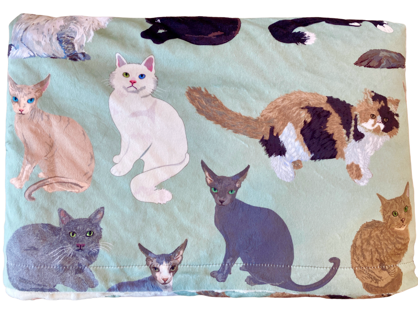 Baby blanket: My Cat Friends (Light Green Background)