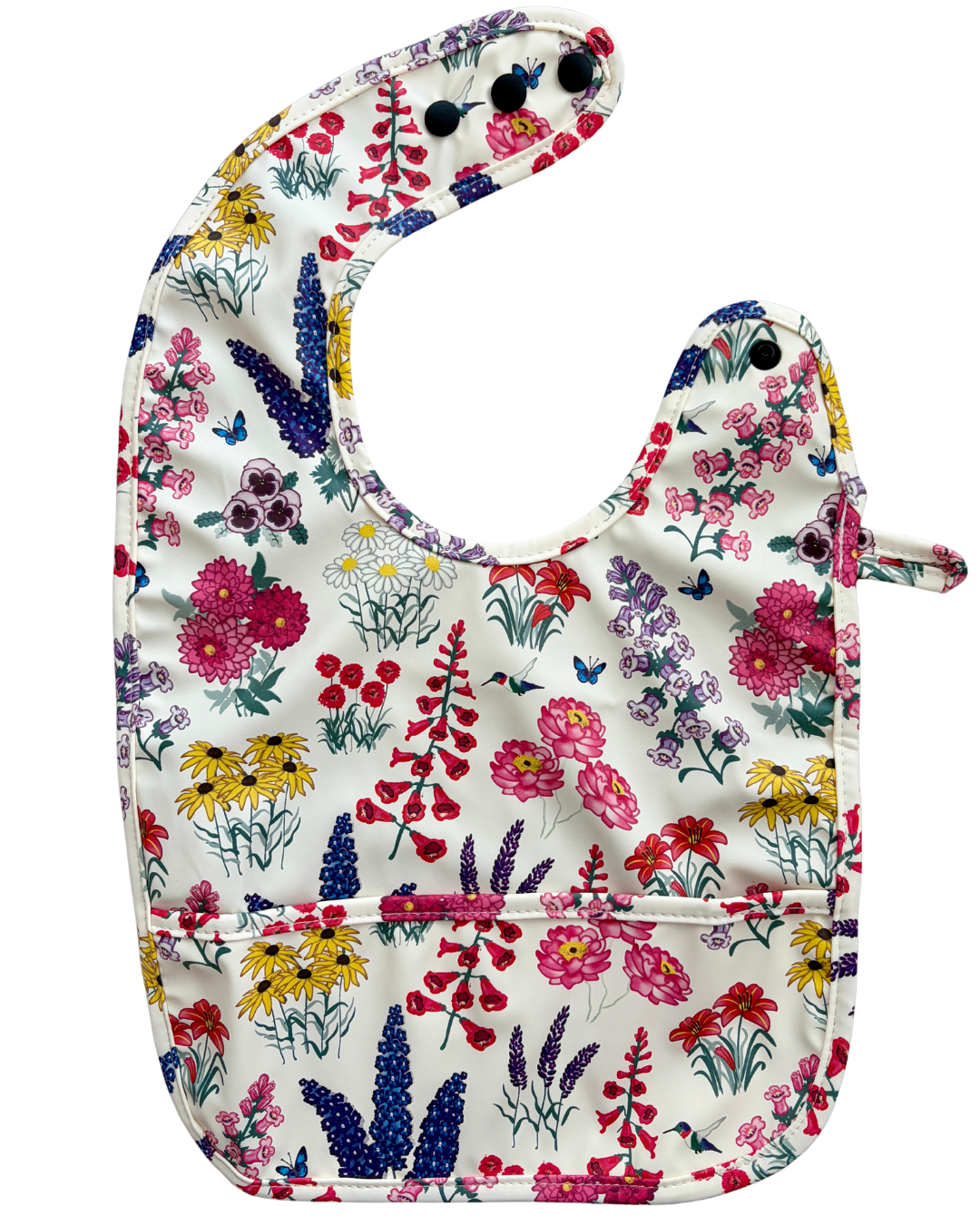 Bavette imperméable avec poche : Jardin de fleurs de campagne