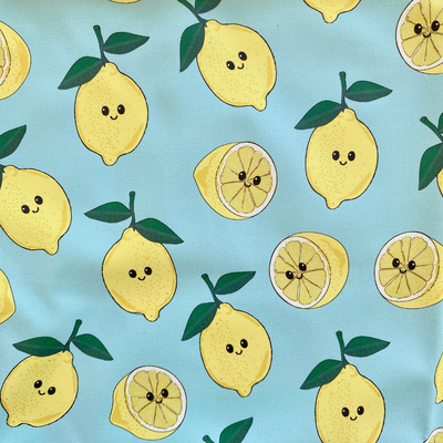 Waterproof Bib Apron with long sleeves and pocket: Radiant lemons