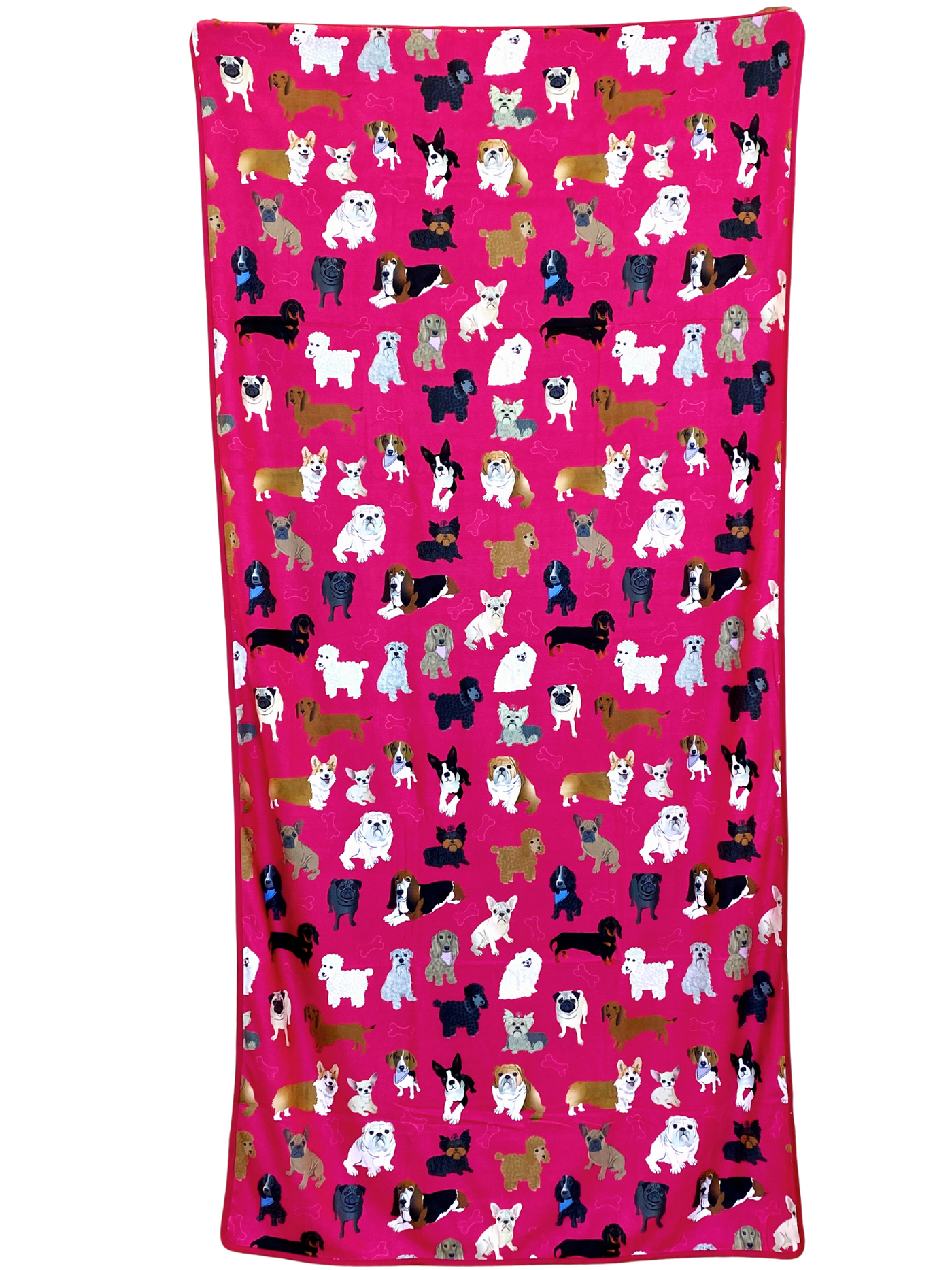 Adult Towel: Little Dogs Lover (Fuchsia Rose)