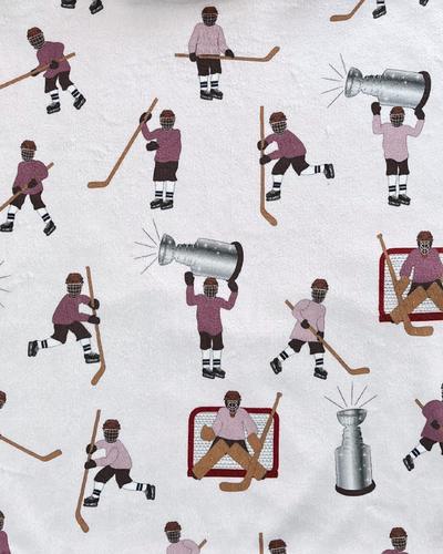 Washcloth: Hockey players (pink vs purple)