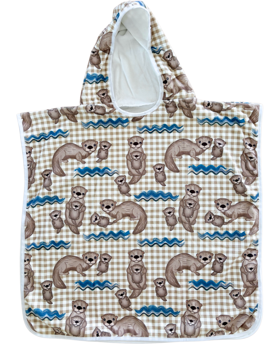 Serviette poncho à capuchon pour enfant (18 mois à 5 ans) : Loutres en détente