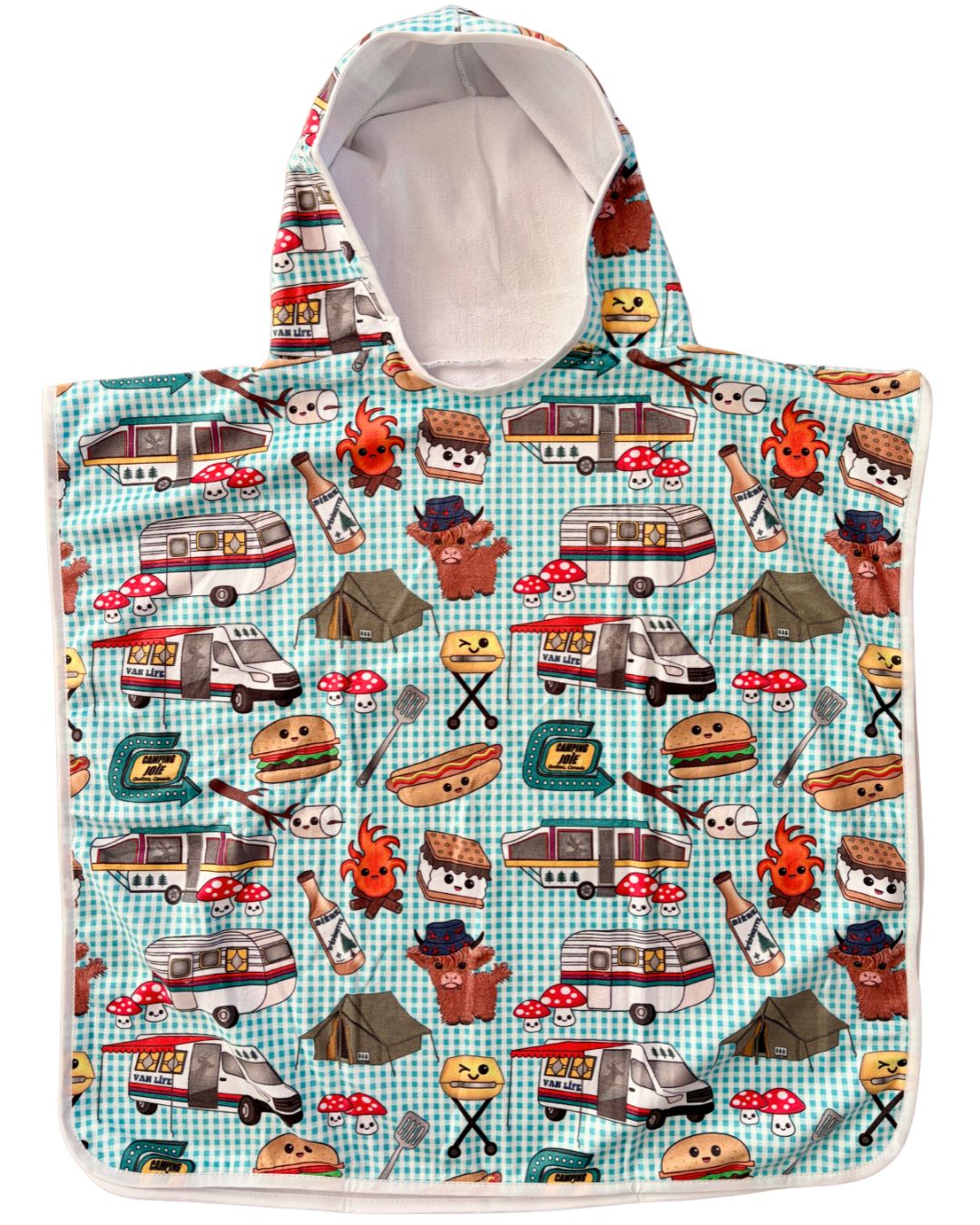 Serviette poncho à capuchon pour enfant (18 mois à 5 ans) : BBQ au camping Joie